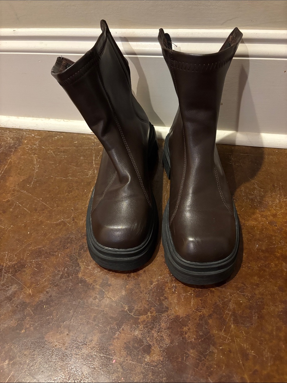 Dark Brown Slip-On Chelsea Boots